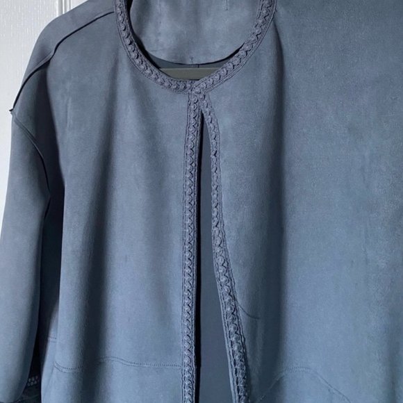 Blue Suede-Like Jacket - Picture 6 of 8